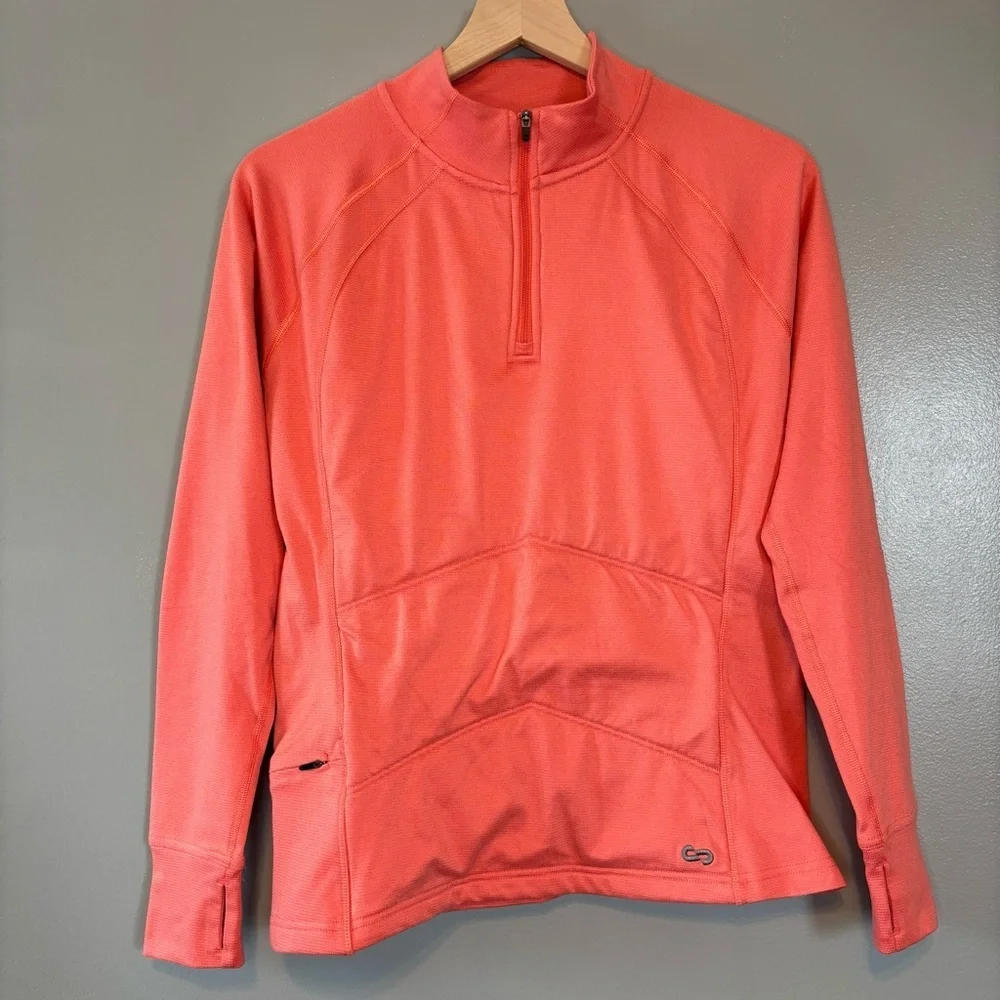 Oros Medium Women’s Quarter Zip Solarcore Insulated Hiking Pullover Coral